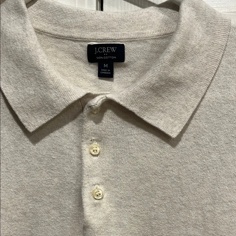 J. Crew Men's Light Beige Polo Shirt - Picture 2 of 7